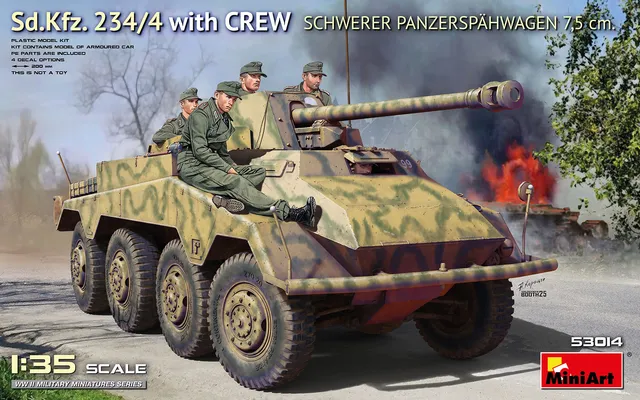 miniart-53014-sd-kfz-234-4-panzermodell-1-35-mit-crew image 1