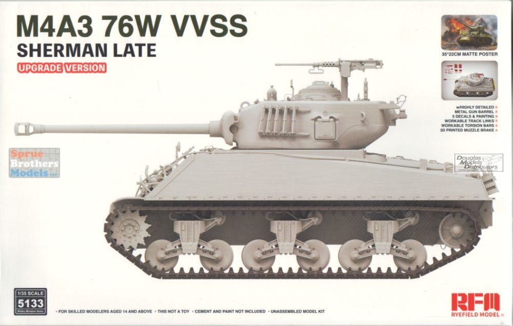 rye-field-model-5133-m4a3-76w-vvss-sherman-late-upgrade-modellbausatz-1-35 image 1