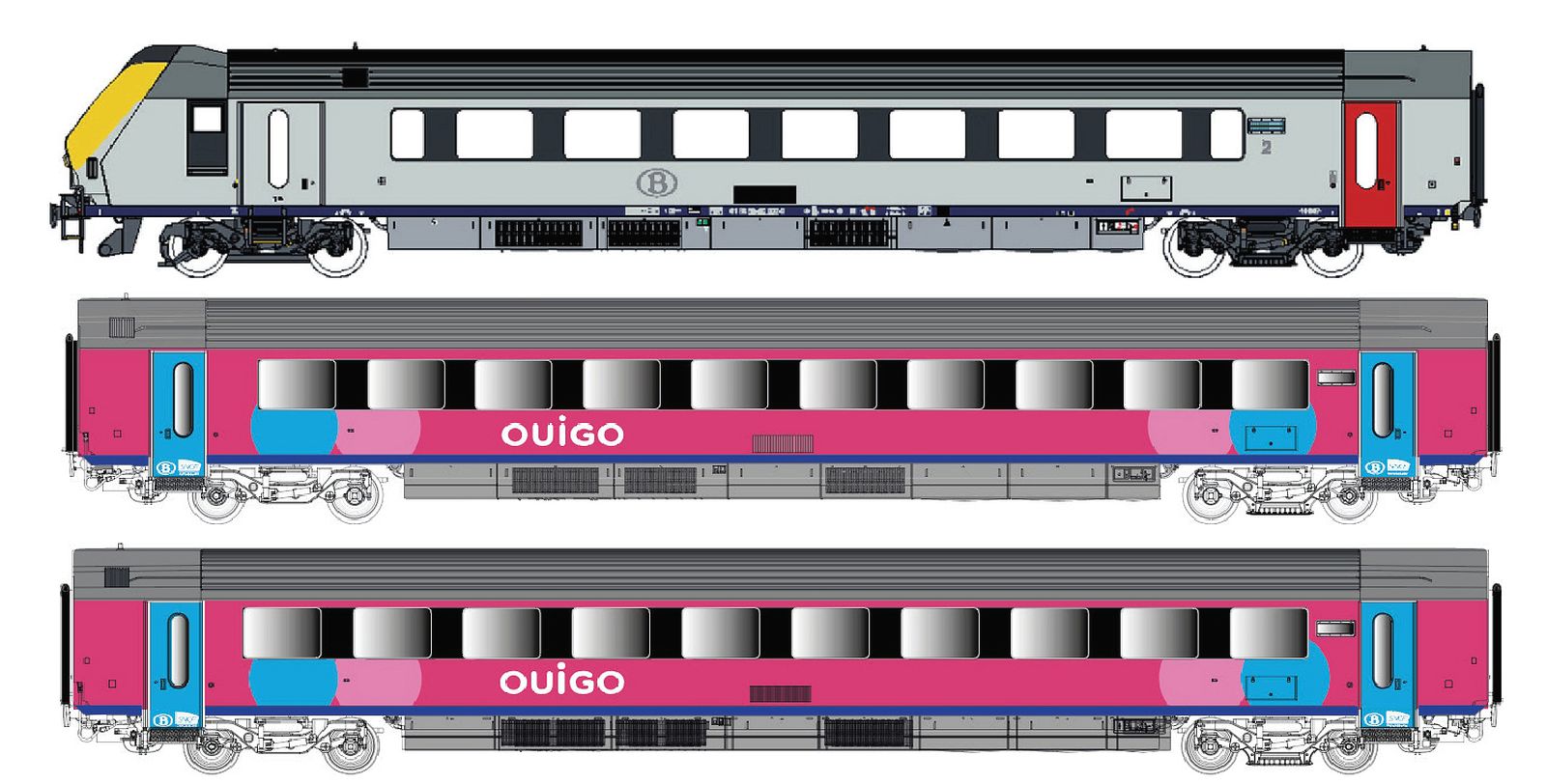 hobbytrain-i11-ouigo-personenwagen-3er-set-ac-ep-vi image 1