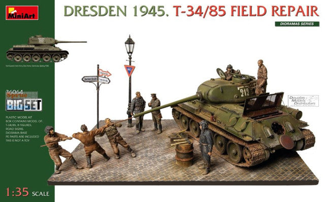 miniart-36064-dresden-1945-t-34-85-field-repair-bausatz-1-35 image 1