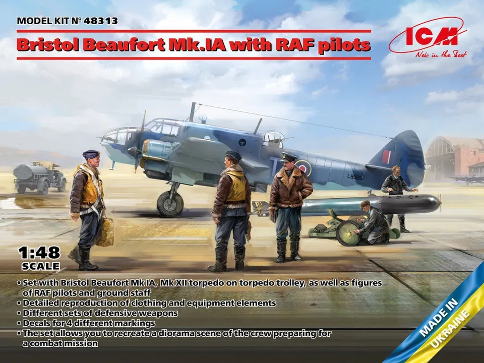 icm-48313-bristol-beaufort-mk-ia-flugzeug-bausatz-1-48-raf image 1