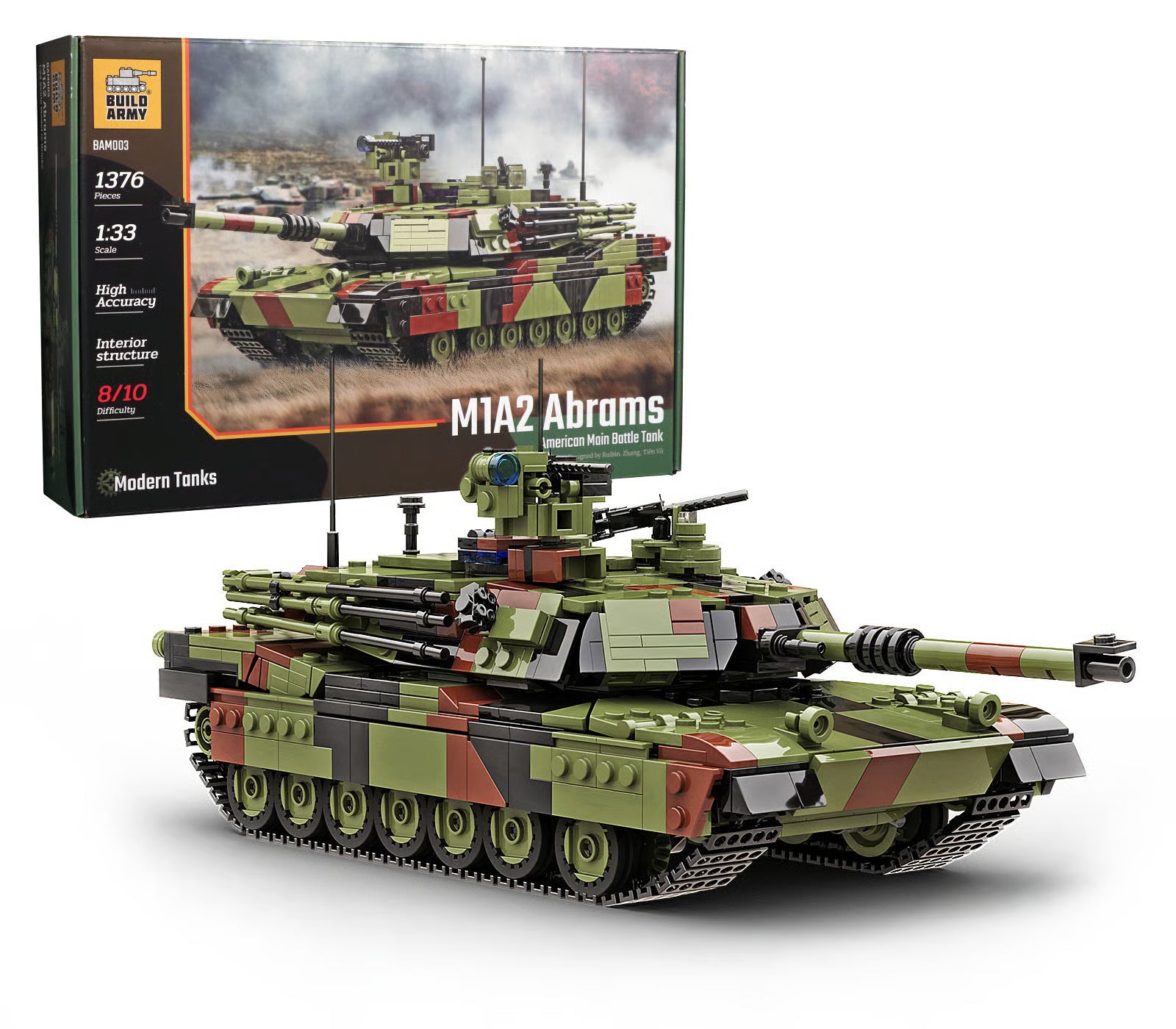 build-army-bam003-abrams-m1a2-panzer-klemmbausteine-1377-teile image 1
