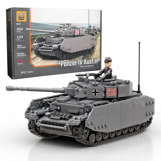 build-army-ba0161-panzer-iv-ausf-h-panzermodell-1-33-mit-interieur image 1