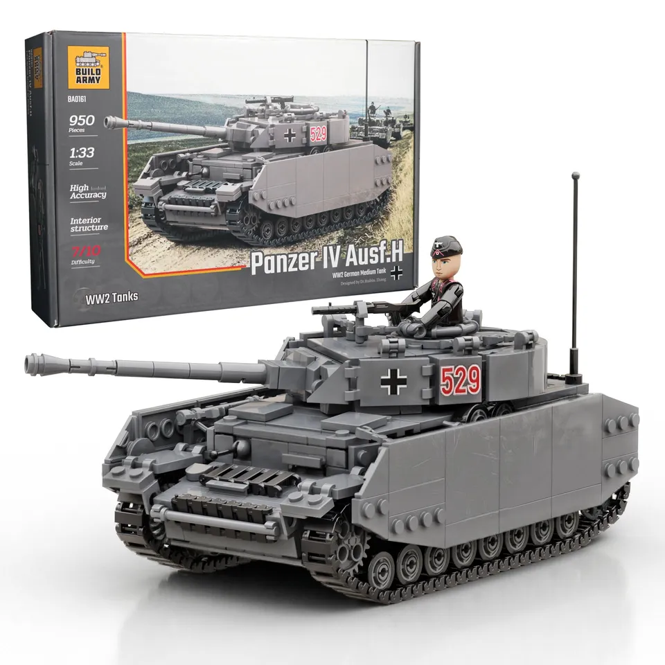 build-army-ba0161-panzer-iv-ausf-h-panzermodell-1-33-mit-interieur image 1