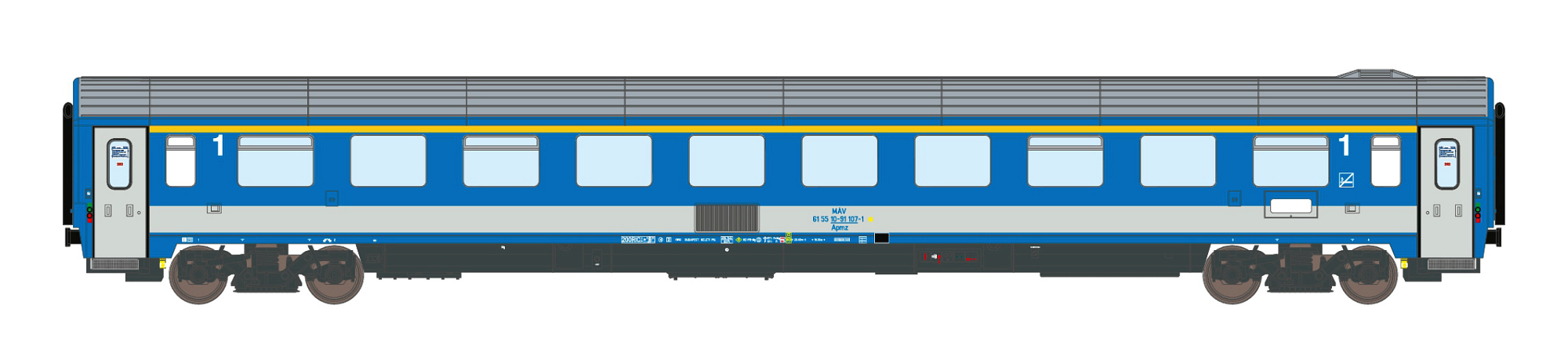 hobbytrain-personenwagen-apmz-10-91-1-kl-mav-ep-v-ec image 1