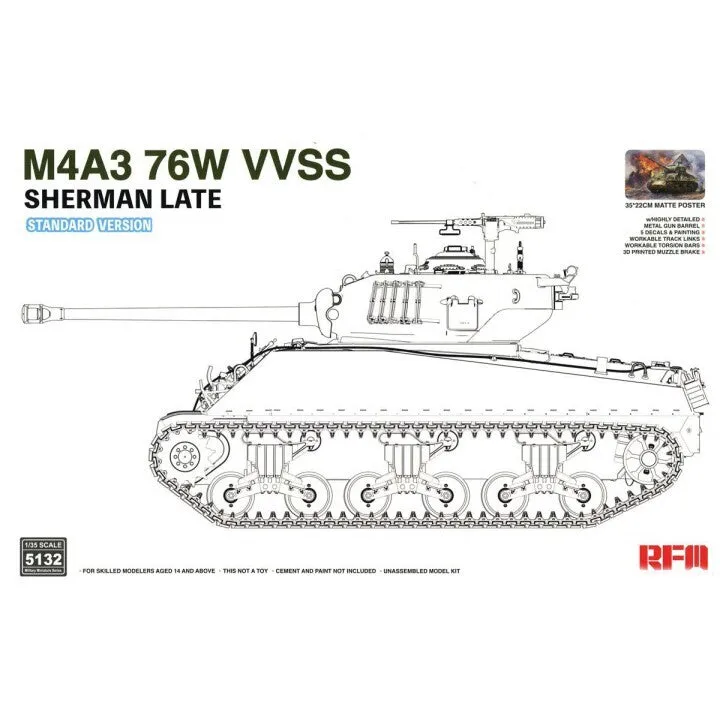 rye-field-5132-m4a3-sherman-modellbausatz-1-35-late image 1