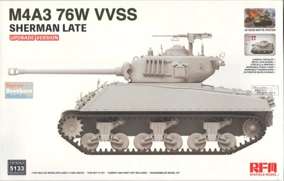 rye-field-model-5133-m4a3-76w-vvss-sherman-late-upgrade-modellbausatz-1-35 image 1