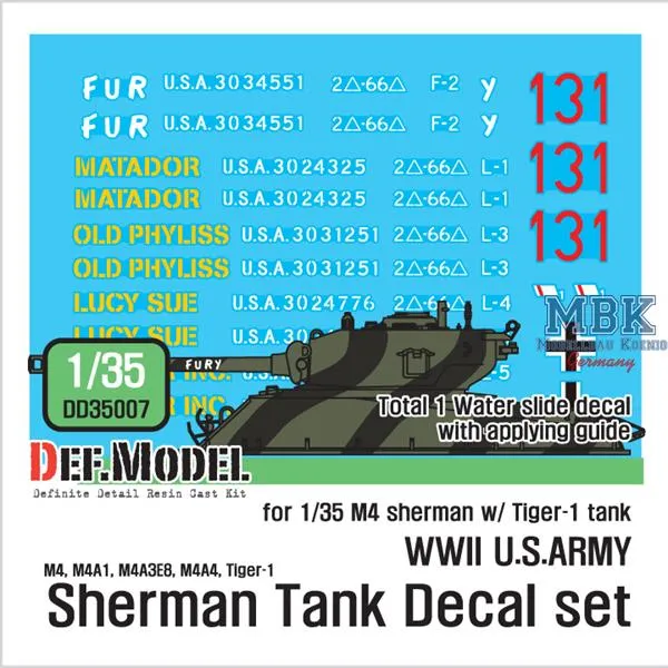 def-model-dd35007-m4-sherman-decalsatz-1-35-us-tank-company image 1