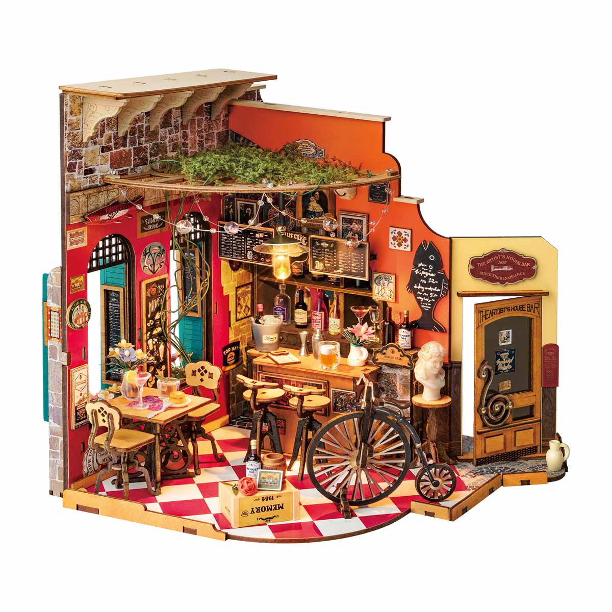 robotime-rolife-dg173-cheers-bar-miniaturhaus-holz image 1