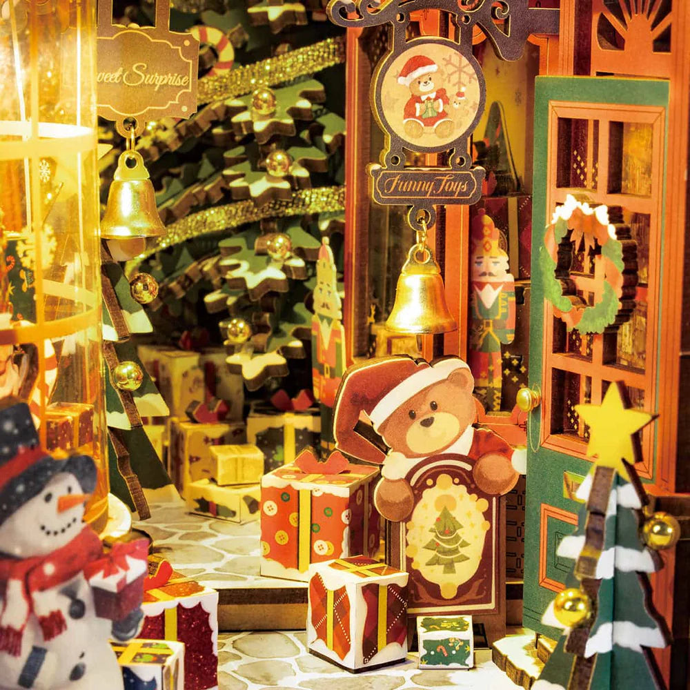 robotime-tgc06-christmas-street-book-nook-3d-holzbausatz image 2