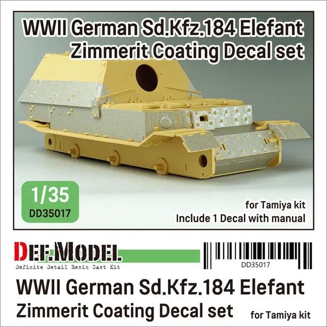 def-model-dd35017-elefant-zimmerit-decals-1-35-tamiya image 1