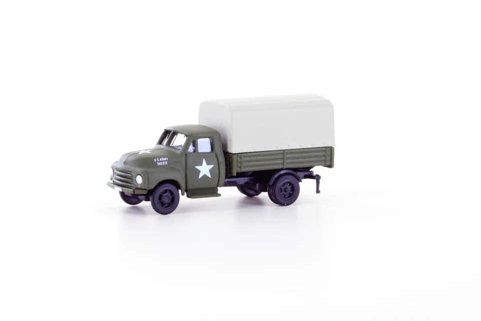 hobbytrain-modellautos-opel-blitz-pritsche-plane-us-army image 1