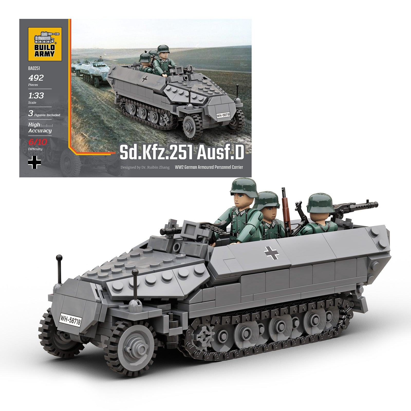 build-army-ba0251-sd-kfz-251-ausf-d-klemmbaustein-ww2 image 1