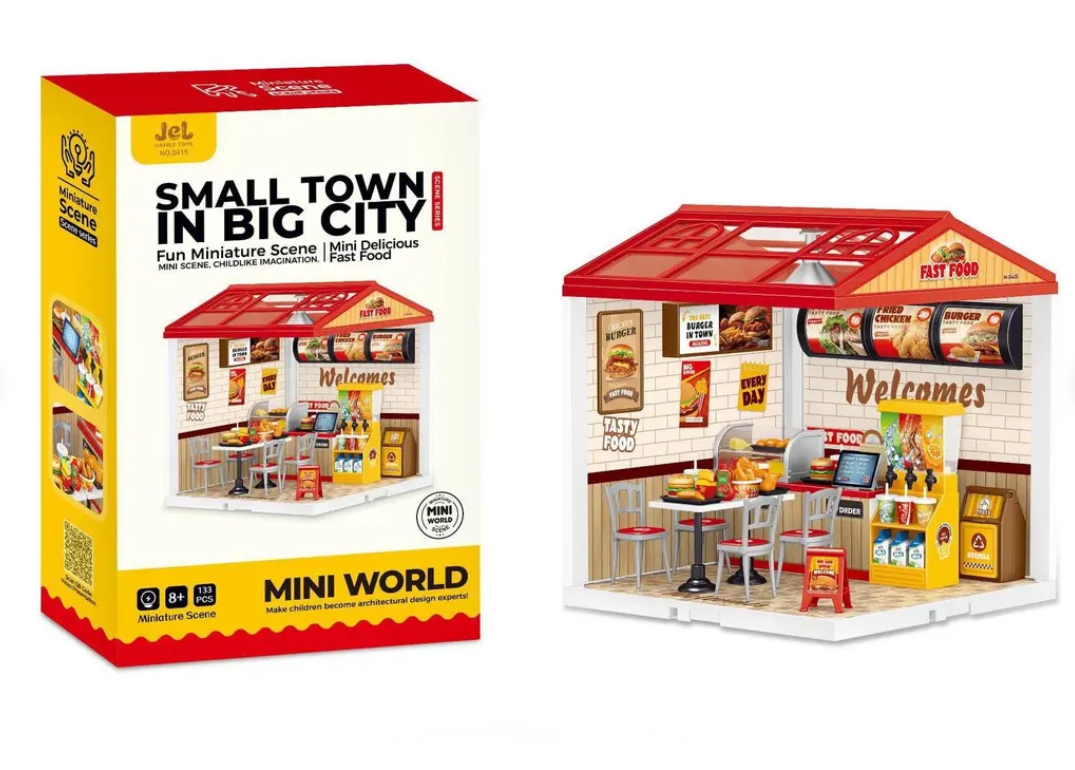 jiaerle-toys-jel-0415-miniaturhaus-fast-food-diorama-125-teile image 2