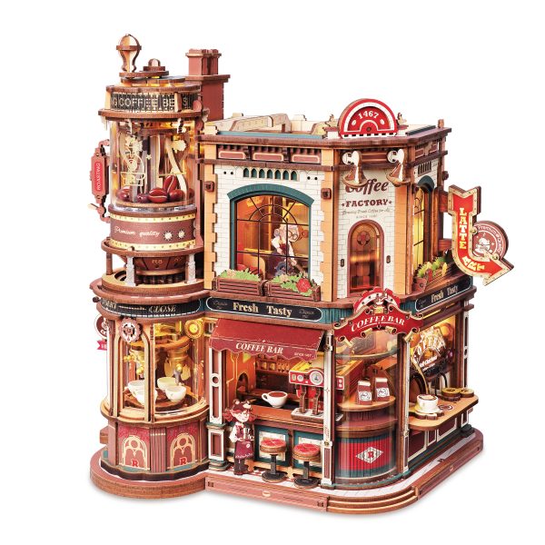robotime-eab02-dream-coffee-factory-3d-puzzle-holz-mechanisch image 1