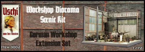 uschi-workshop-diorama-set-1-72-erweiterung-ww2-werkstatt image 1