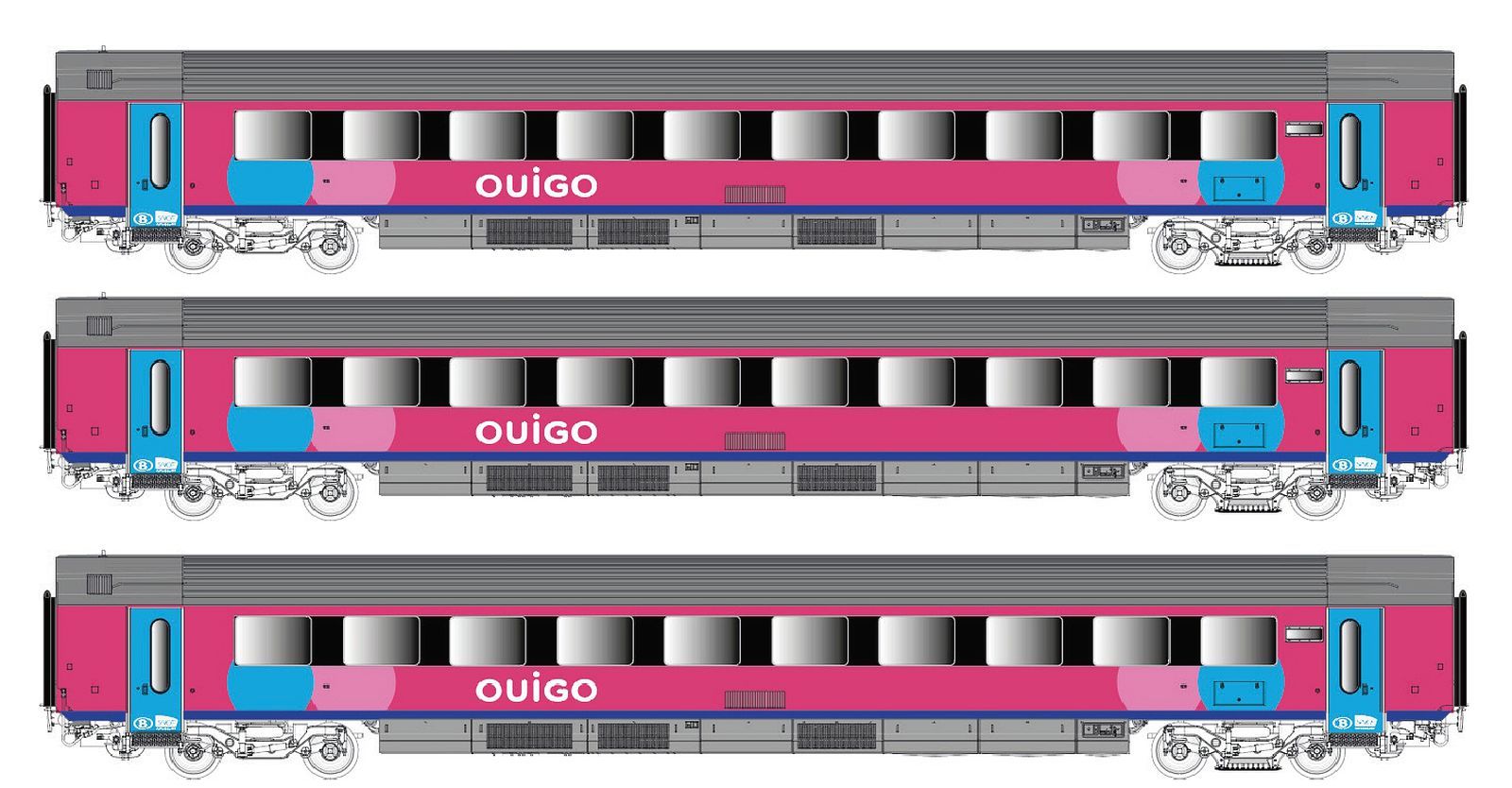 hobbytrain-personenwagen-i11-ouigo-3er-set-a-b-b-ep-vi image 1