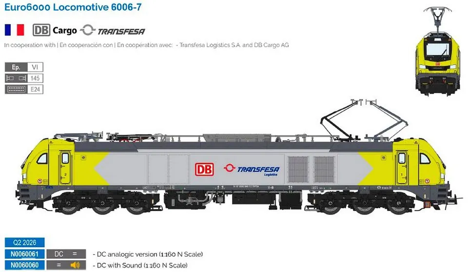 hobbytrain-serie-6006-euro-6000-db-cargo-transfesa-e-lok-sound image 1