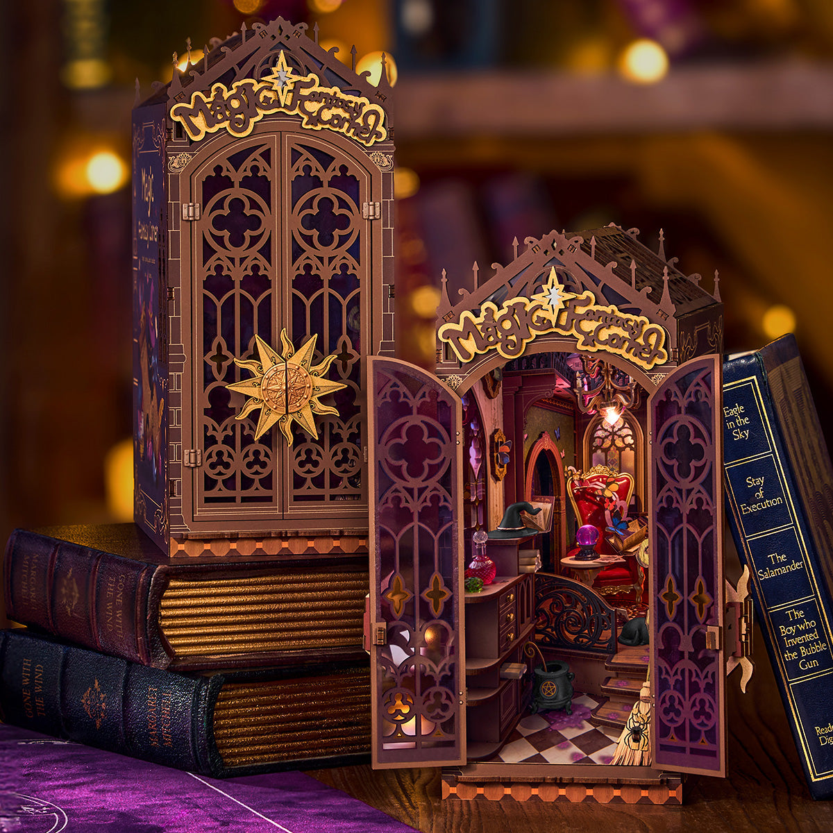 robotime-rolife-tgb14-magic-fantasy-corner-book-nook-kit image 2