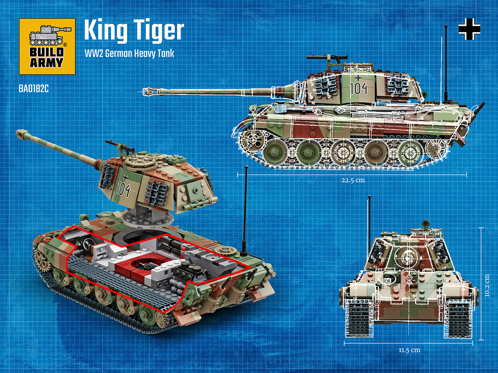 build-army-ba0182c-king-tiger-panzer-klemmbausteine-tarn image 4