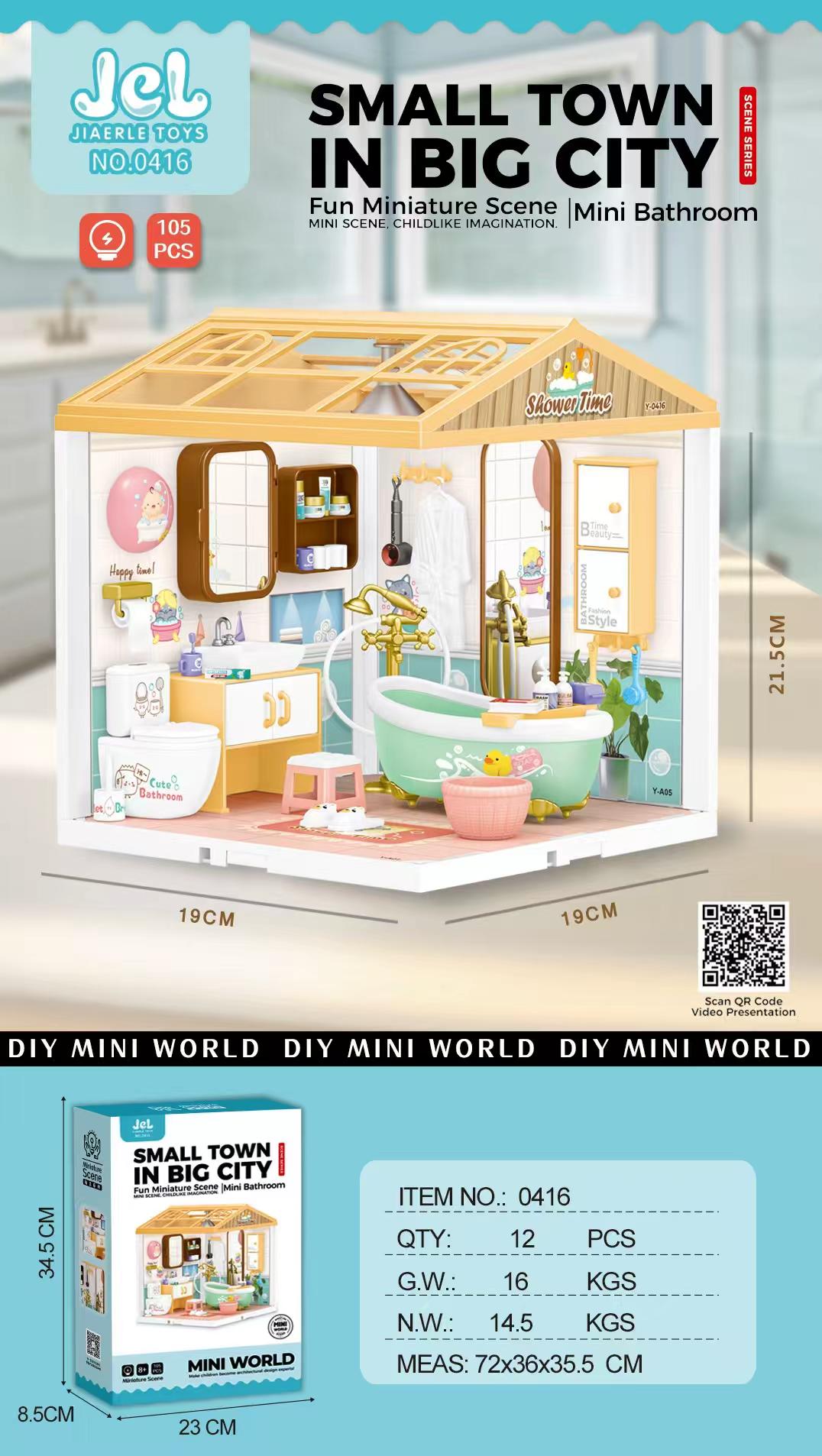 jiaerle-toys-mini-bathroom-diorama-badezimmer-mit-licht image 1