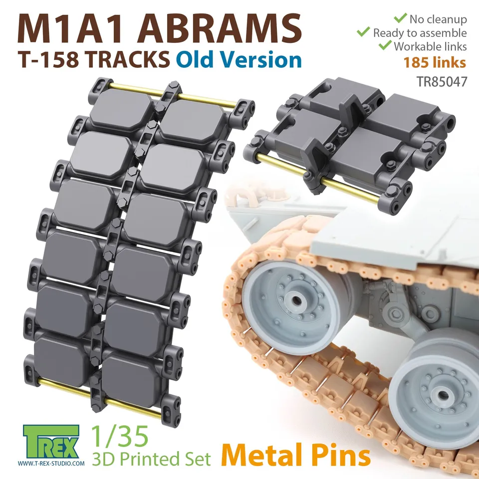 t-rex-85047-m1a1-abrams-t-158-kette-1-35-metall-pins image 1