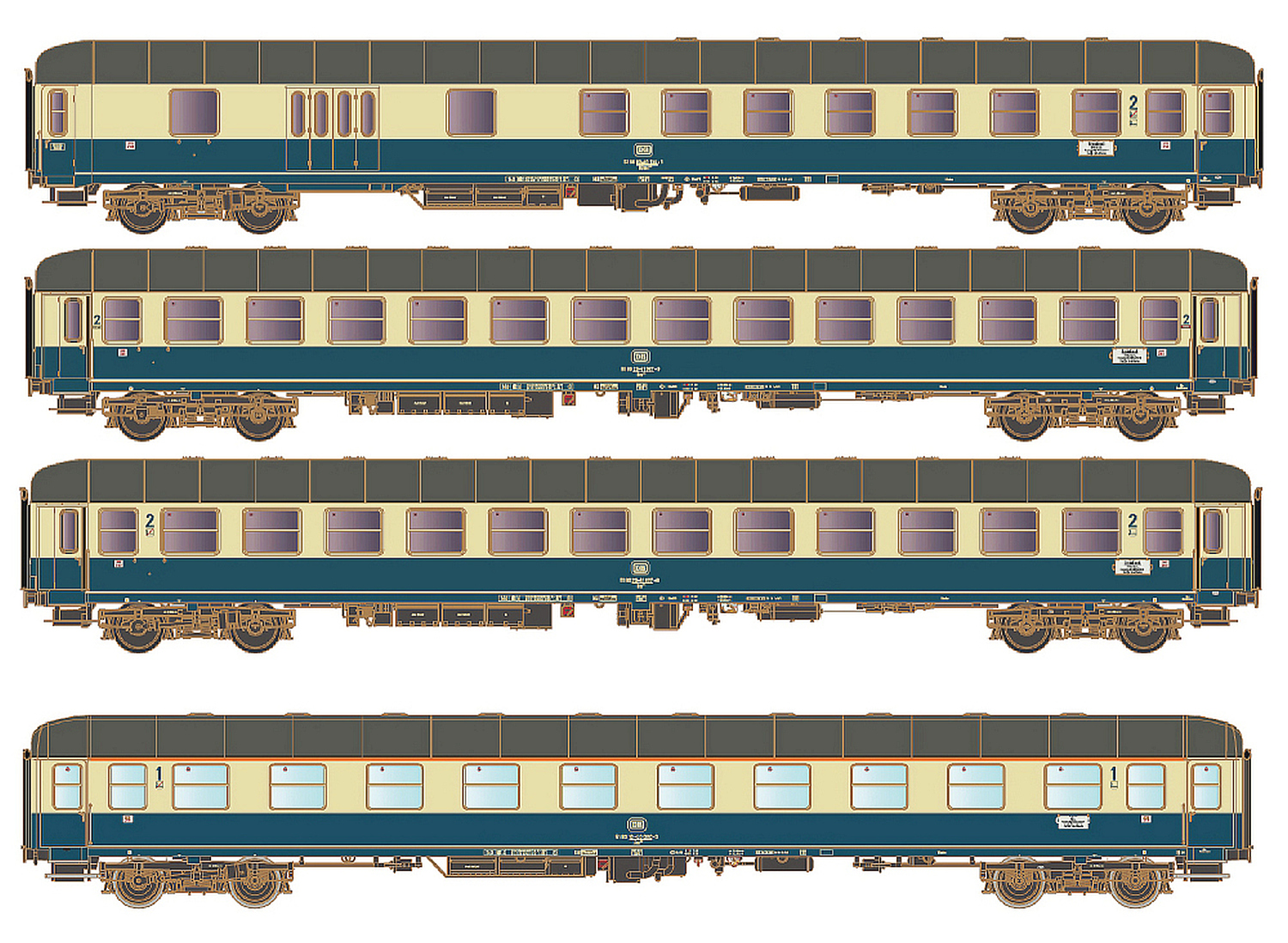 hobbytrain-personenwagen-db-d-351-4er-set-a-ac-ep-iva image 1