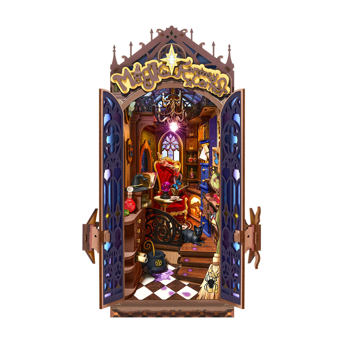 robotime-rolife-tgb14-magic-fantasy-corner-book-nook-kit image 1