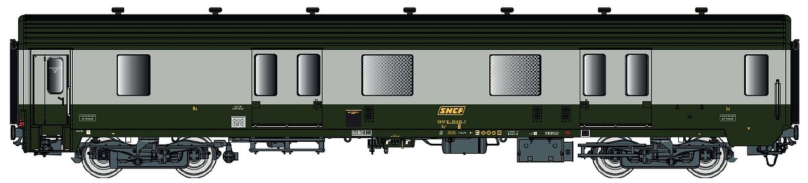 hobbytrain-mc76-dd2-packwagen-sncf-ep-iv-gr-n-grau image 1