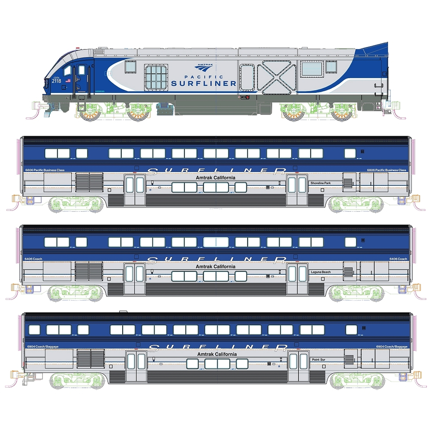 hobbytrain-zubeh-r-zugset-siemens-sc-44-surfliner-amtrak-spur-n image 1
