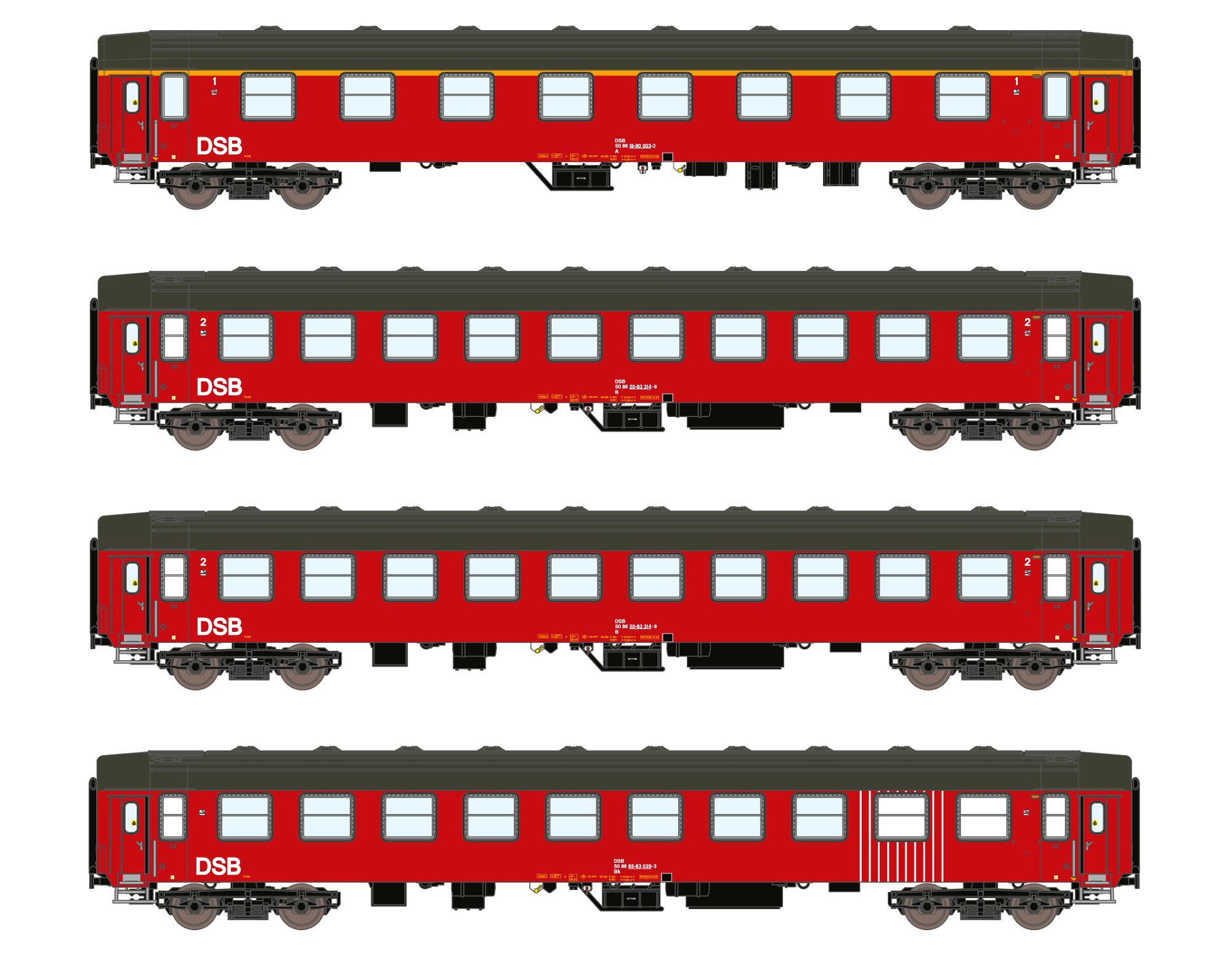 hobbytrain-personenwagen-uic-y-4er-set-dsb-ep-iv-a-b-b-bk image 1