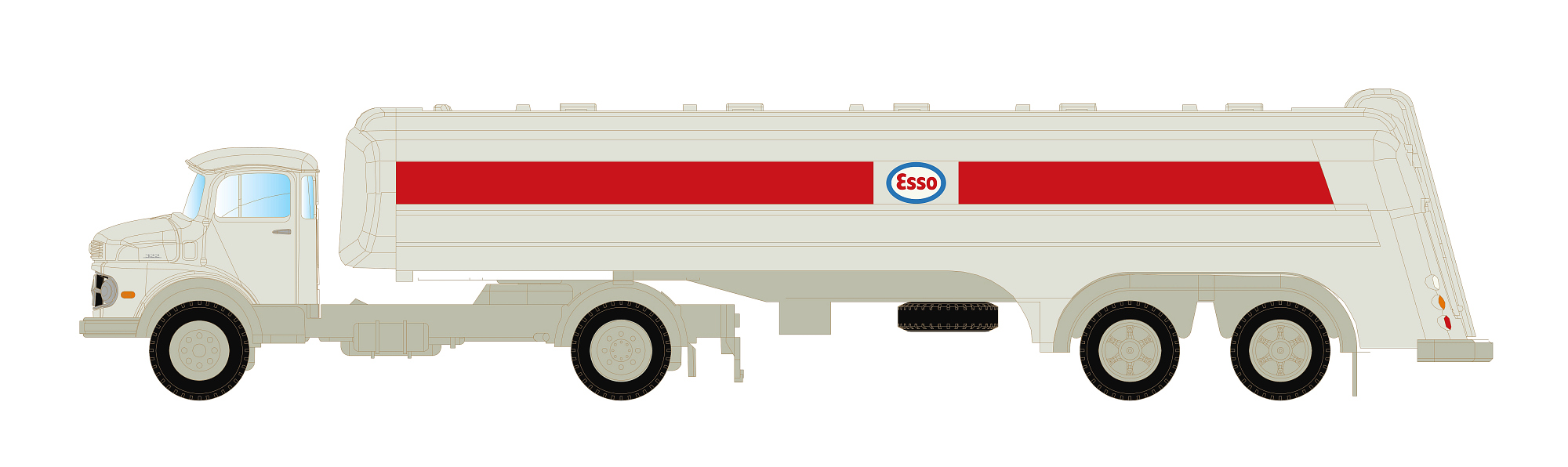hobbytrain-mb-l322-tank-sz-esso-lkw-modell-spur-n image 1