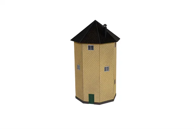 hobbytrade-ved-banen-ht-87249-wasserturm-modell-h0-gelb image 1
