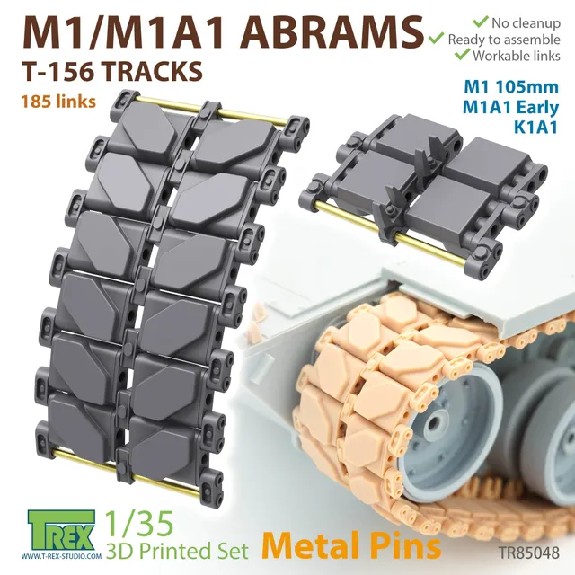 t-rex-85048-m1-abrams-t156-tracks-metallpins-1-35 image 1