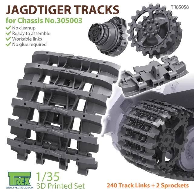 t-rex-add-on-parts-85058-jagdtiger-gleisketten-1-35-mit-antriebsr-dern image 1