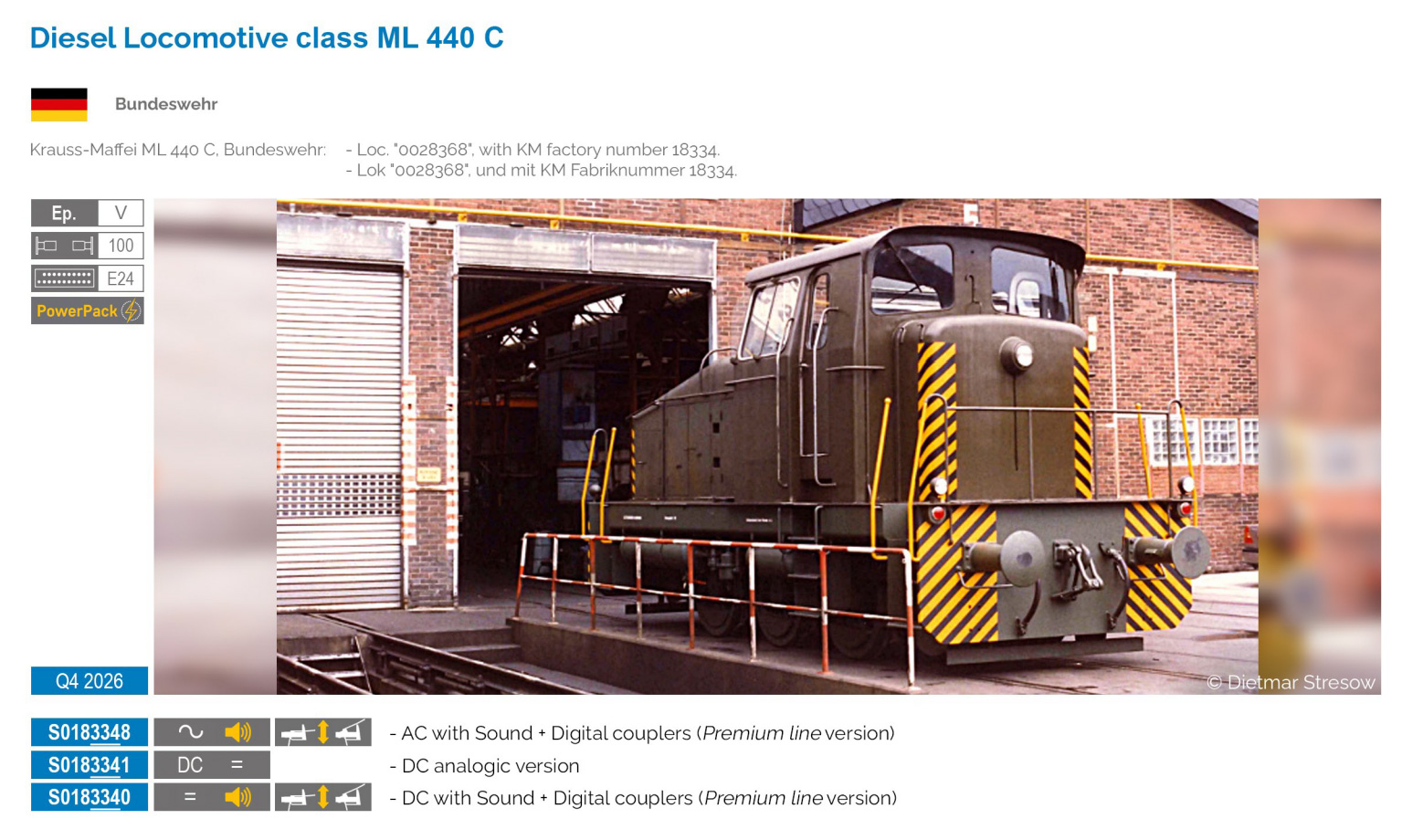 hobbytrain-diesellok-ml-440-c-bundeswehr-dc-sound-ep-iv image 1