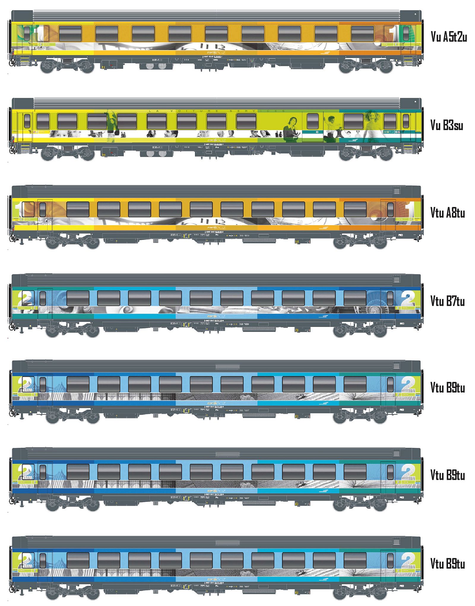 hobbytrain-personenwagen-vtu-7er-set-sncf-ep-vi-teoz-innenbel image 1