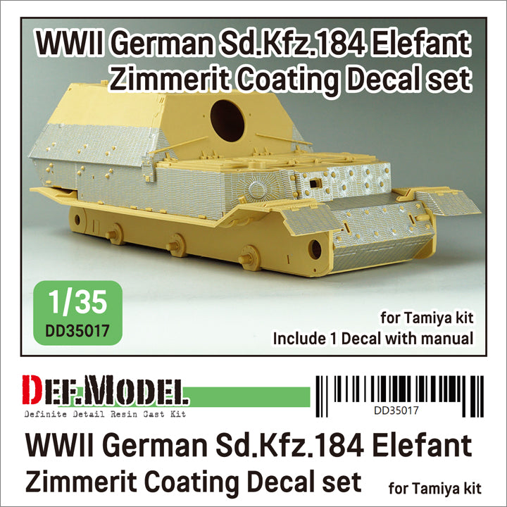 def-model-dd35017-elefant-zimmerit-decals-1-35-tamiya image 1