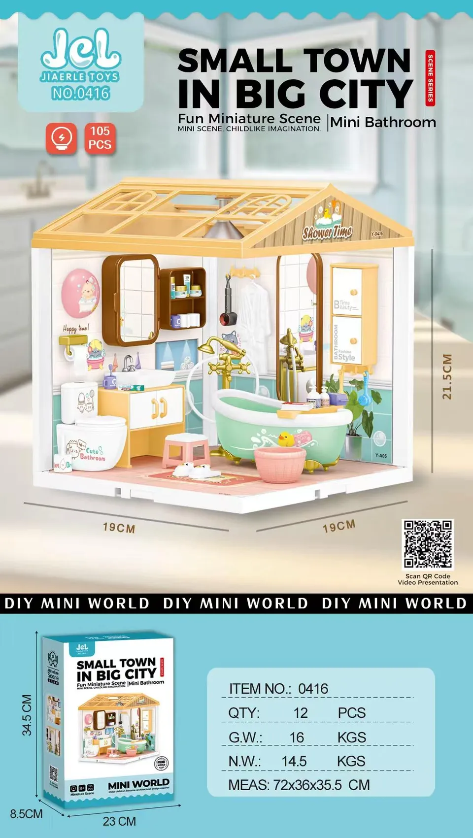 jiaerle-toys-mini-bathroom-diorama-badezimmer-mit-licht image 1