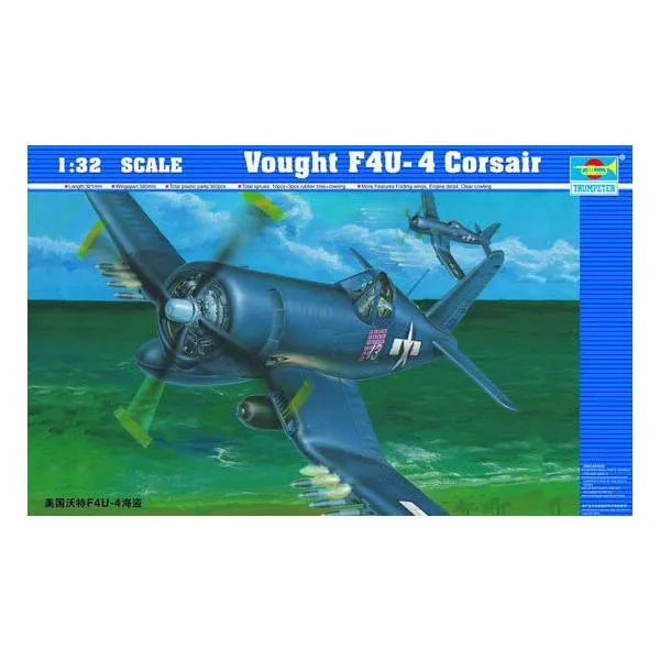 trumpeter-02222-f4u-4-corsair-flugzeug-bausatz-1-32-mit-tzteilen image 1