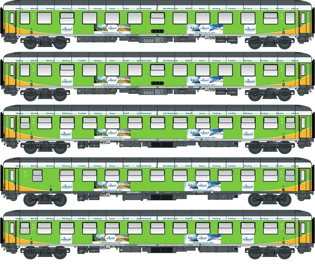 hobbytrain-personenwagen-alpen-sylt-express-5er-set-ep-vi-ac-spur-n image 1