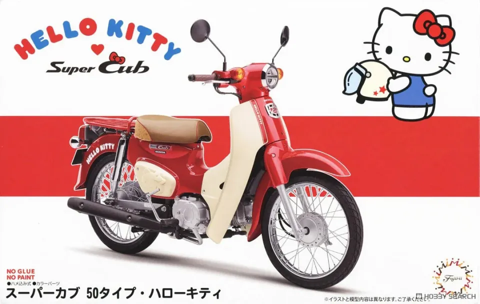 fujimi-honda-super-cub-50-hello-kitty-bausatz-1-12 image 1