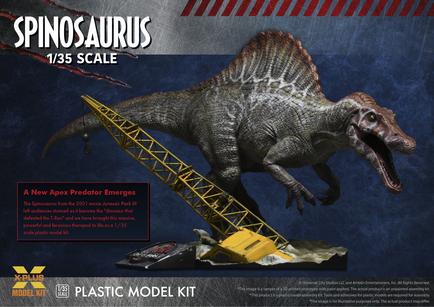 x-plus-jurassic-park-iii-0411-spinosaurus-modellbausatz-1-35-dinosaurier image 1
