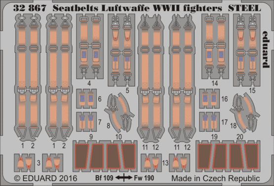 eduard-32867-sitzgurte-luftwaffe-wwii-steel-1-32 image 1