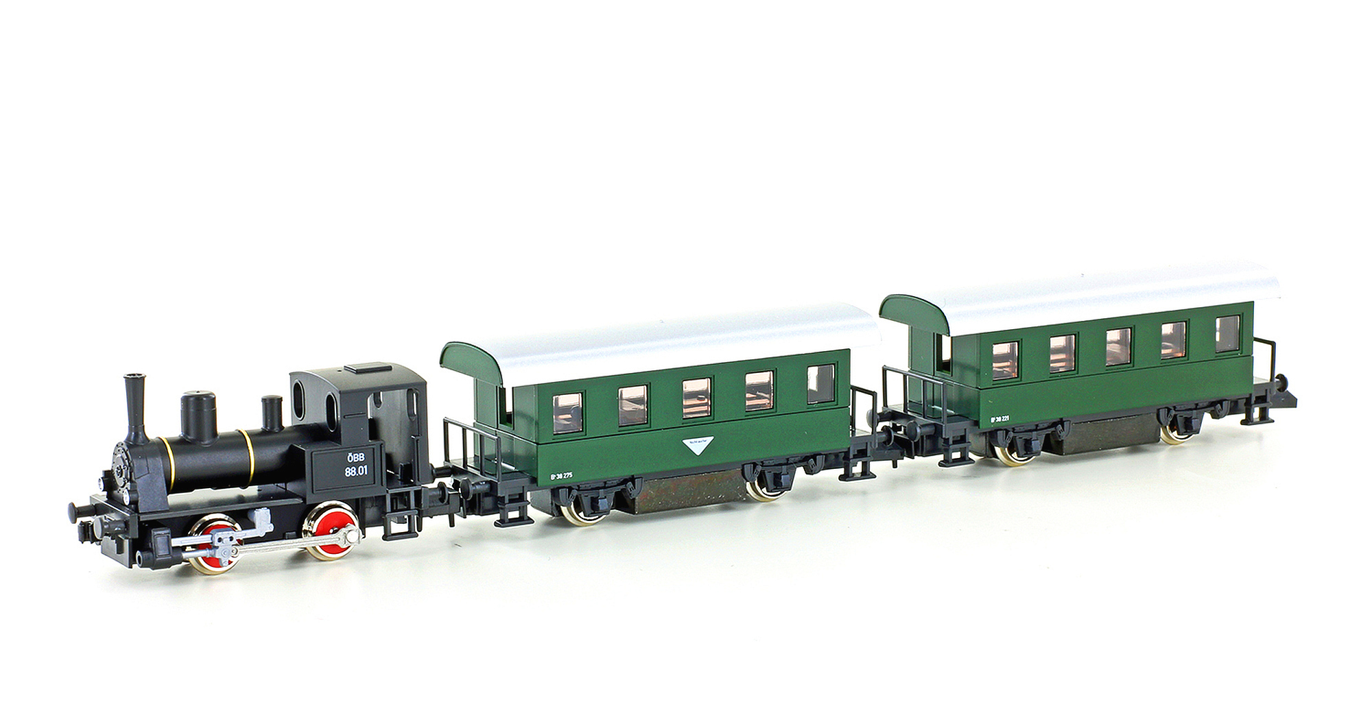 hobbytrain-dampflok-set-3-tlg-bb-br-88-schwarz-gr-n-museumsbahn image 1