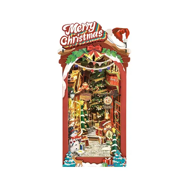 robotime-tgc06-christmas-street-book-nook-3d-holzbausatz image 1