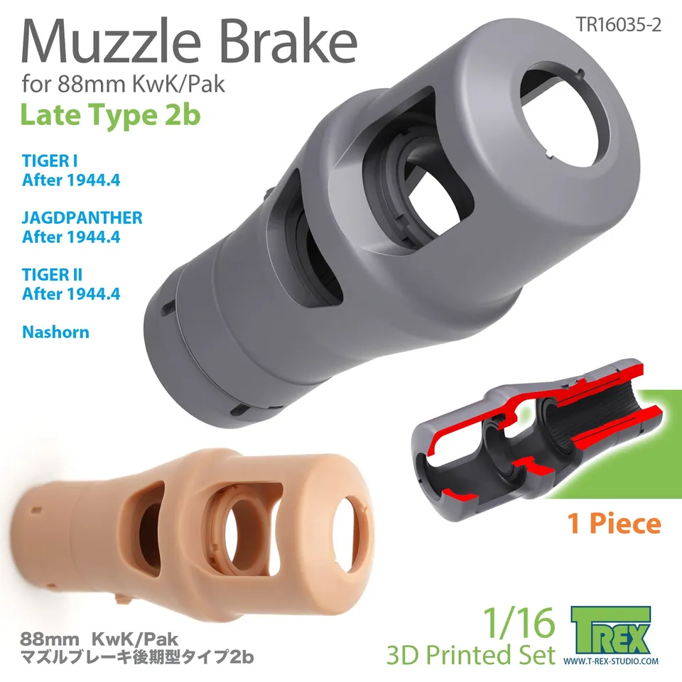 t-rex-16035-2-m-ndungsbremse-88mm-kwk-pak-1-16-3d-druck image 1