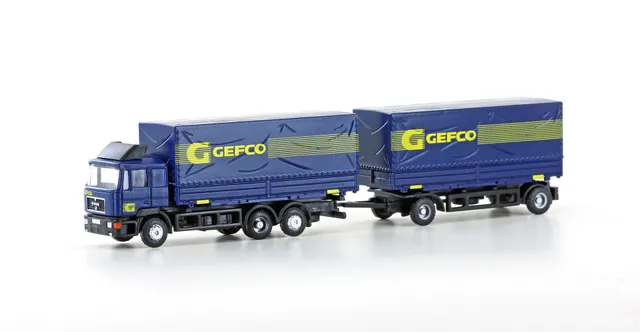hobbytrain-man-f90-3-achs-h-ngerzug-gefco-lkw-modell image 1