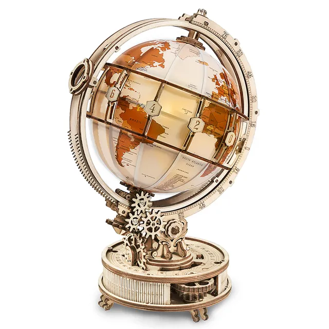 robotime-st003d-luminous-globe-holzbausatz-globus-mit-licht image 1