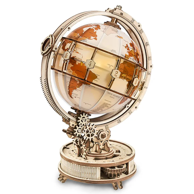 robotime-st003d-luminous-globe-holzbausatz-globus-mit-licht image 1